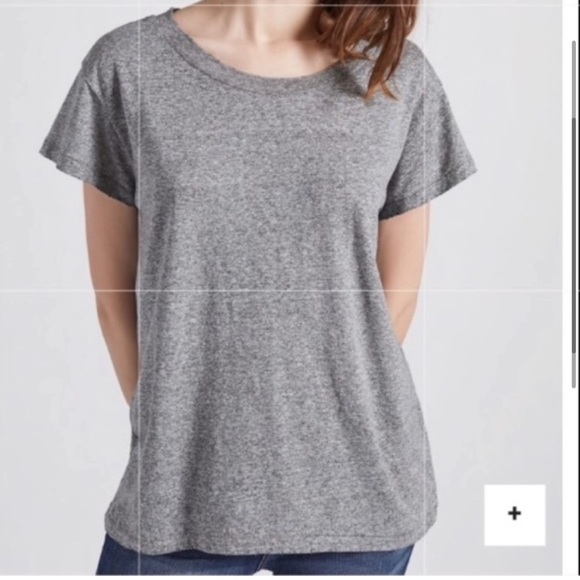 Current/Elliott Heather Oversized Grey Jersey High Low Tee T-Shirt 1/Small - Picture 3 of 16